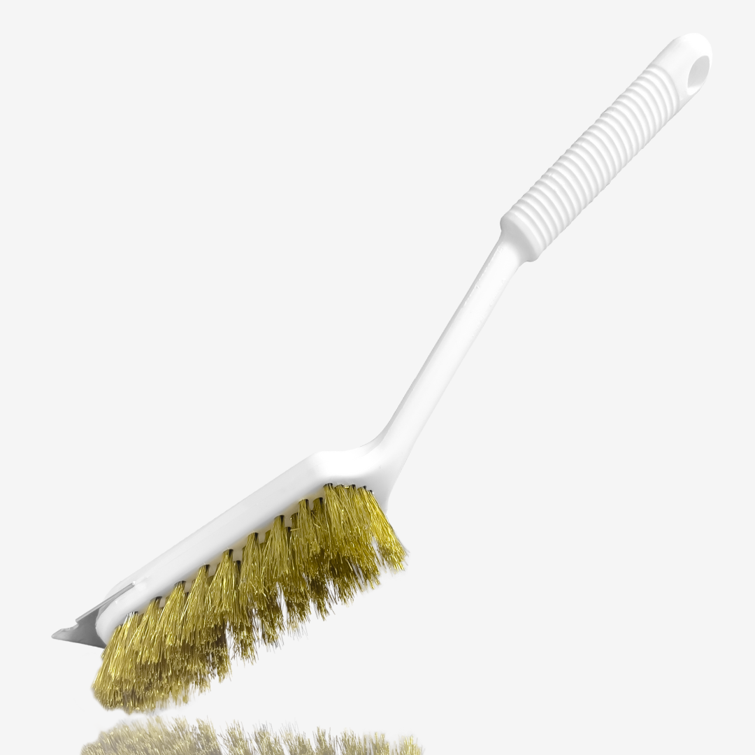 Grillbürste mit Schaber – SUPER CLEAN für Edelstahl- und Gusseisenroste, robuste Borsten