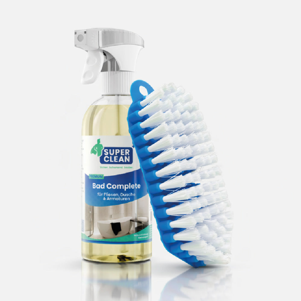 SUPER CLEAN Bad Complete 500 ml mit Bürste für Fliesen, Dusche und Armaturen