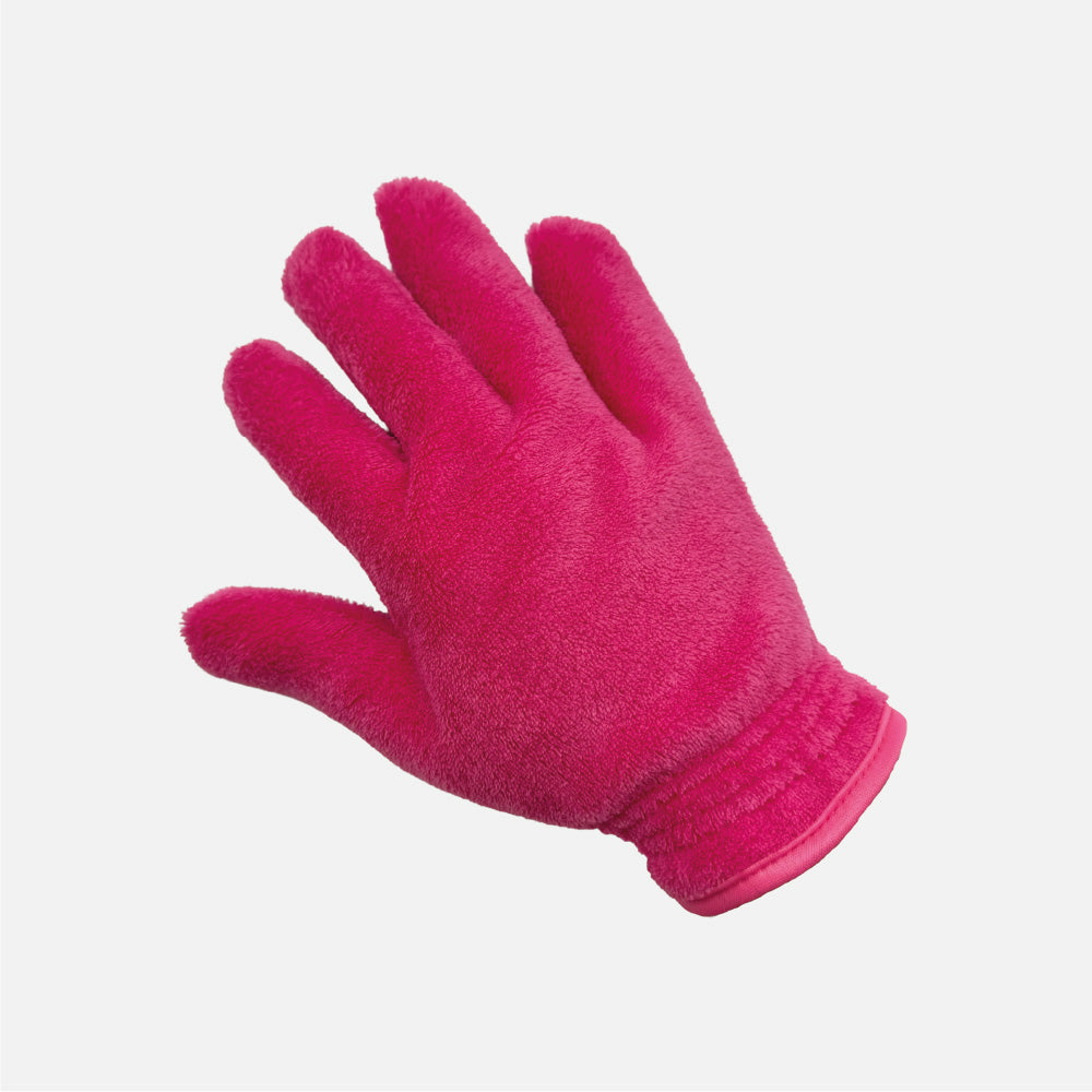 SUPER CLEAN Staubhandschuh Soft in Pink vor hellgrauem Hintergrund