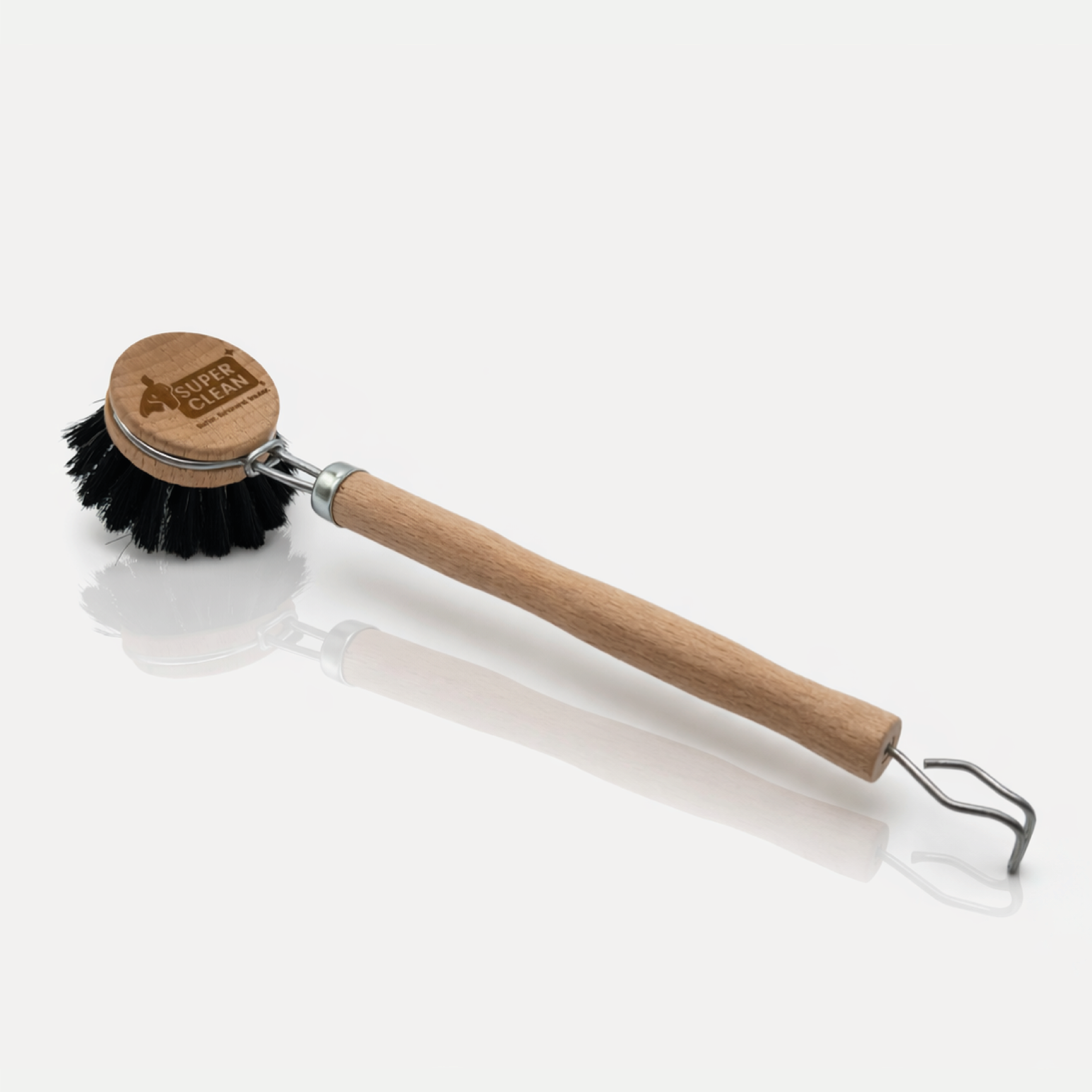 Fibre dish brush with interchangeable head